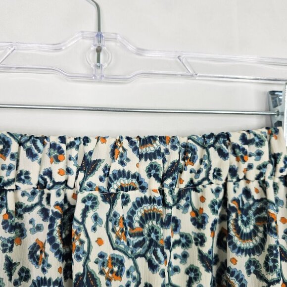 J. CREW Tiered Skirt BLUE YELLOW WHITE FLORAL size S Boho Cottagecore Feminine - Picture 6 of 7
